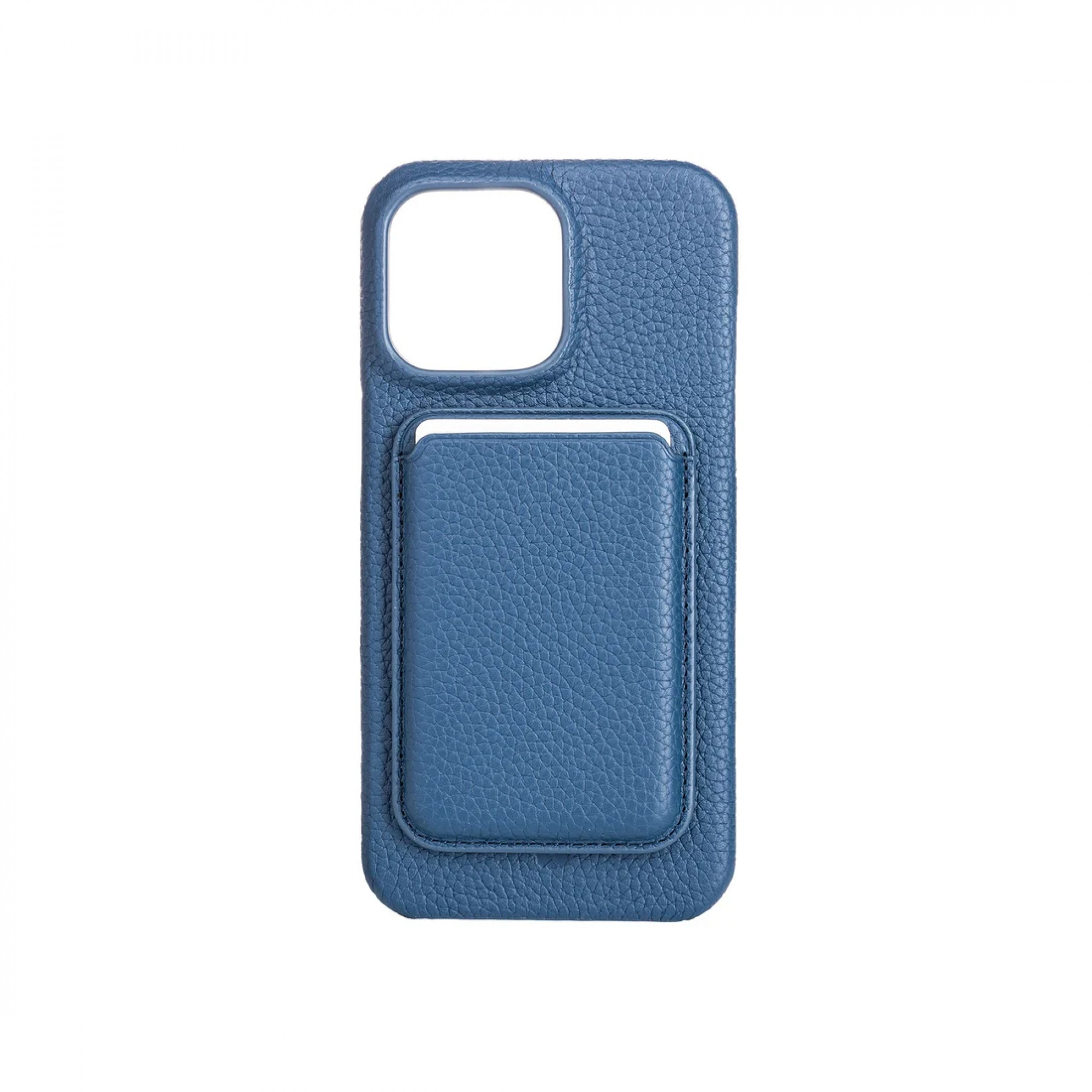 iLera NAPA leather Case 1.0 for iPhone 15 Pro Max, Deep Blue + Wallet